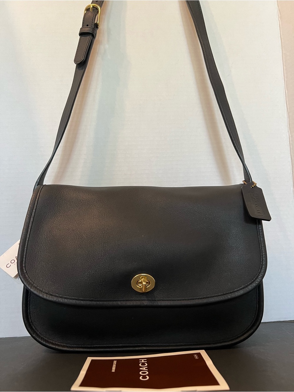 NWT COACH VINTAGE  BLACK LEATHER CITY SHOULDER BAG PURSE 9790